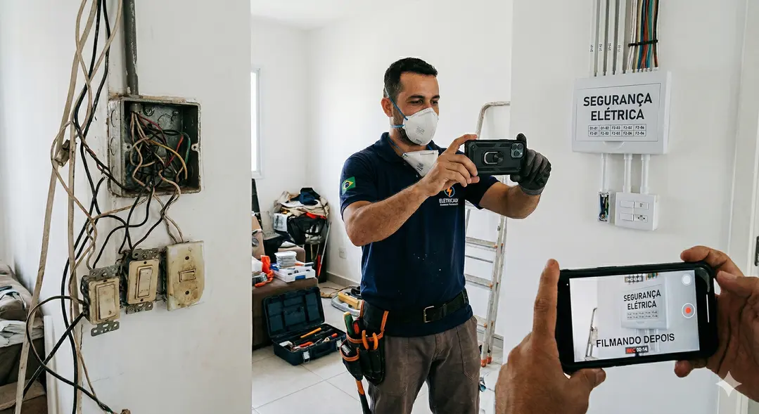 Filmando o antes e depois
